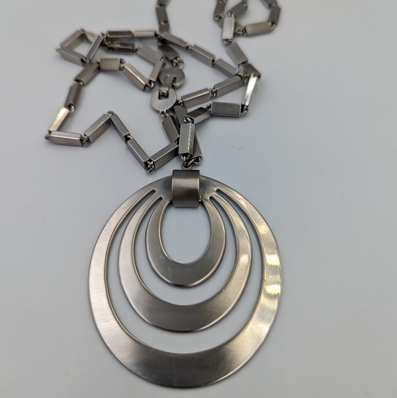 Vintage Monet Silver Tone Tournee Collection 1960s Necklace Book Piece - Picture 7 of 11